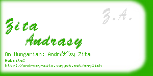 zita andrasy business card